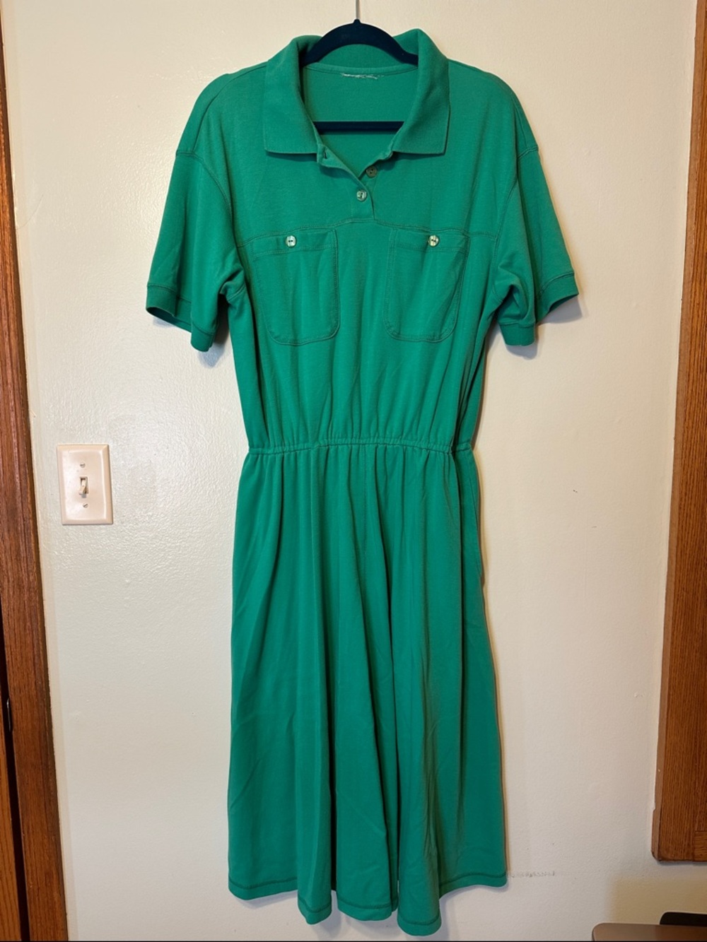 Vintage Classic Green Polo Shirt Dress
